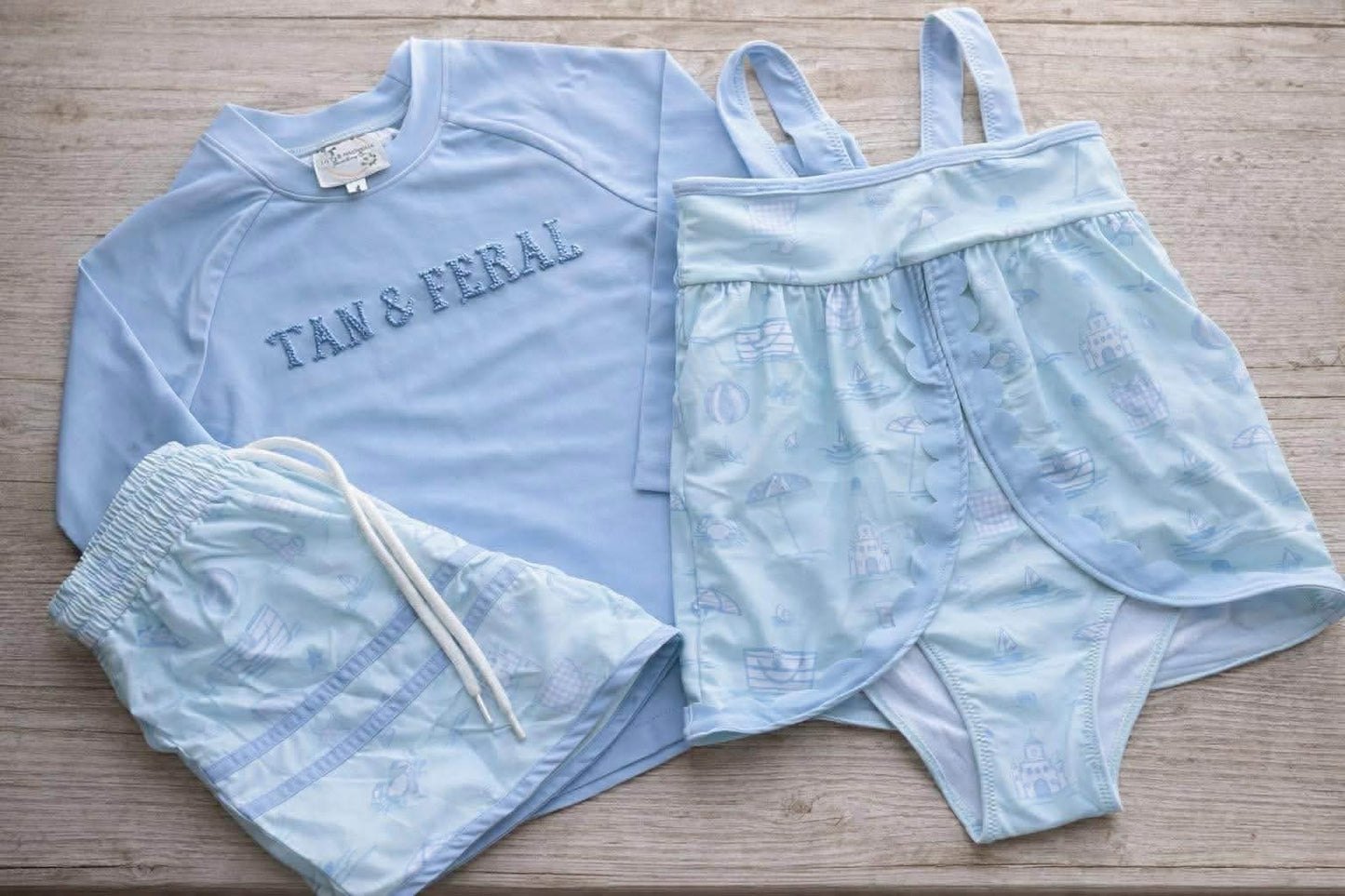 RTS: “BABY BABY” BOYS RASH GAURD SWIM SET