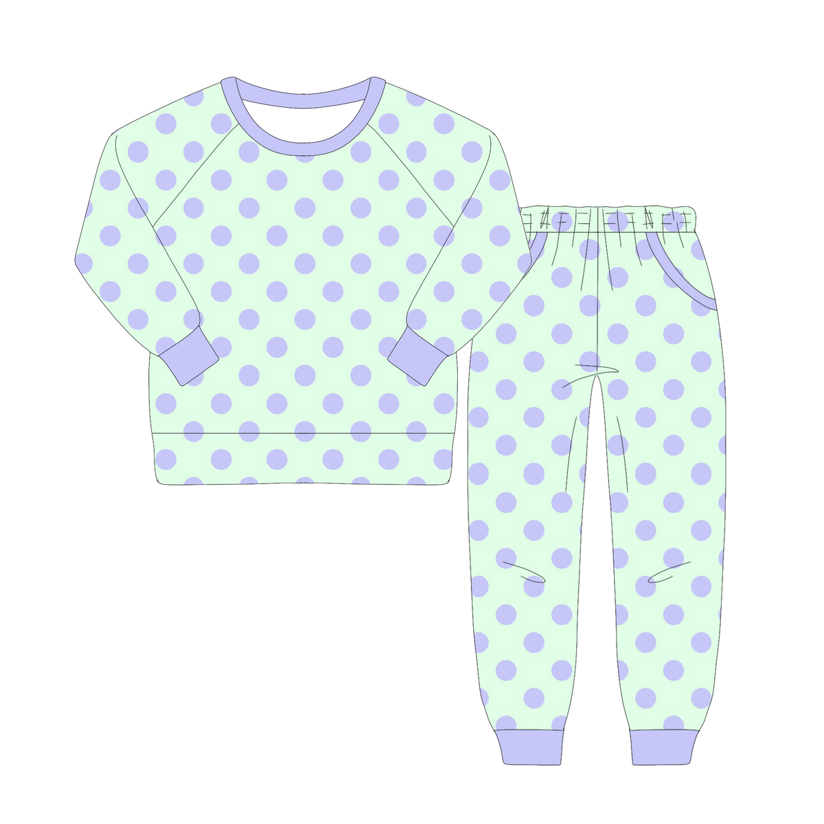 BUDGET WINTER BASICS: POLKA DOT PRINCESS - GIRLS JOGGER SET *TAT: DECEMBER*