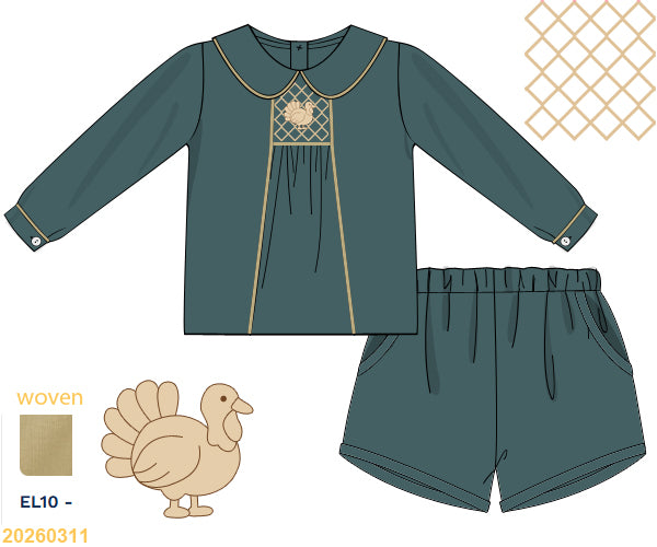 PO25: FALL Y’ALL - “HARVEST HEIRLOOM” BOYS SHORTS SET *TAT: OCTOBER*