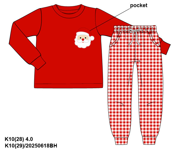PO26: A VERY LITTLE MAGS CHRISTMAS - “SANTA POCKETS” BOYS JOGGER SET *TAT: NOVEMBER*