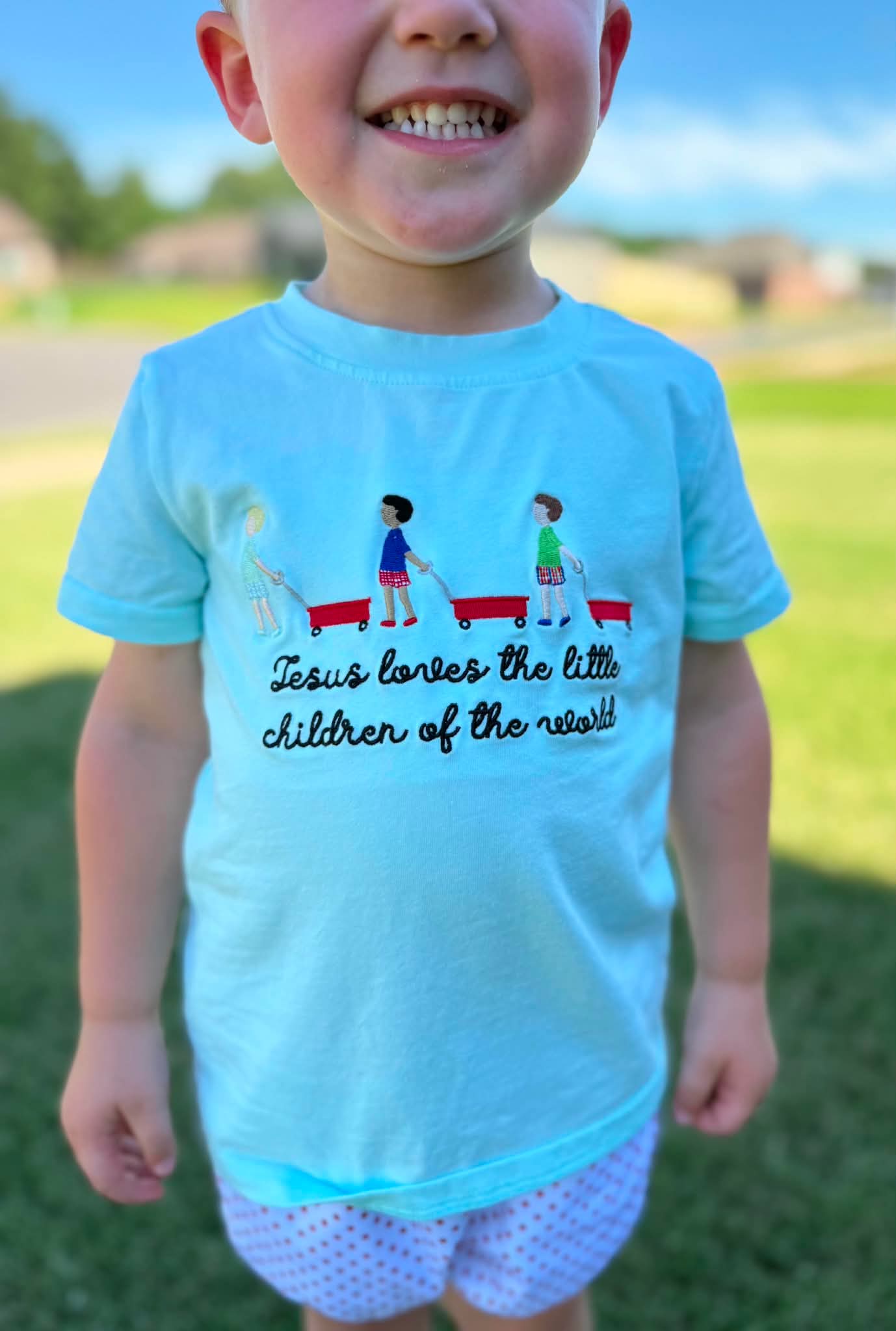 RTS: “JESUS LOVES THE LITTLE CHILDREN” - BOYS SHORTS SET