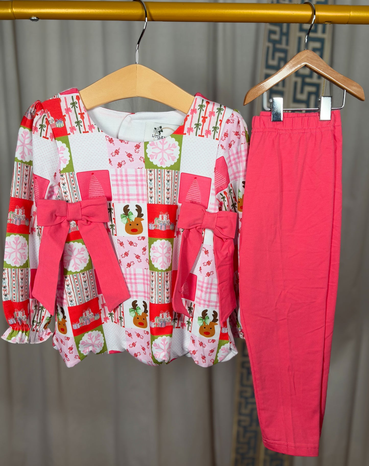 RTS: "PEPPERMINT PATCHWORK" GIRLS LEGGING SET