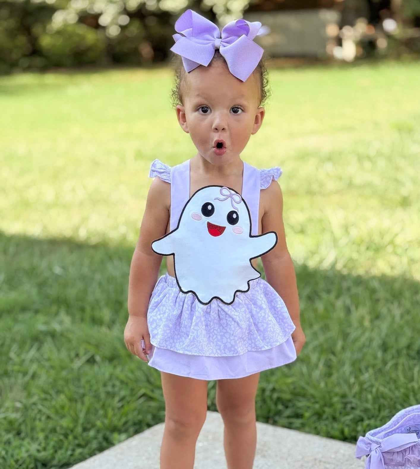 RTS: "BOO-TIFUL IN LILAC" GIRLS SUNSUIT