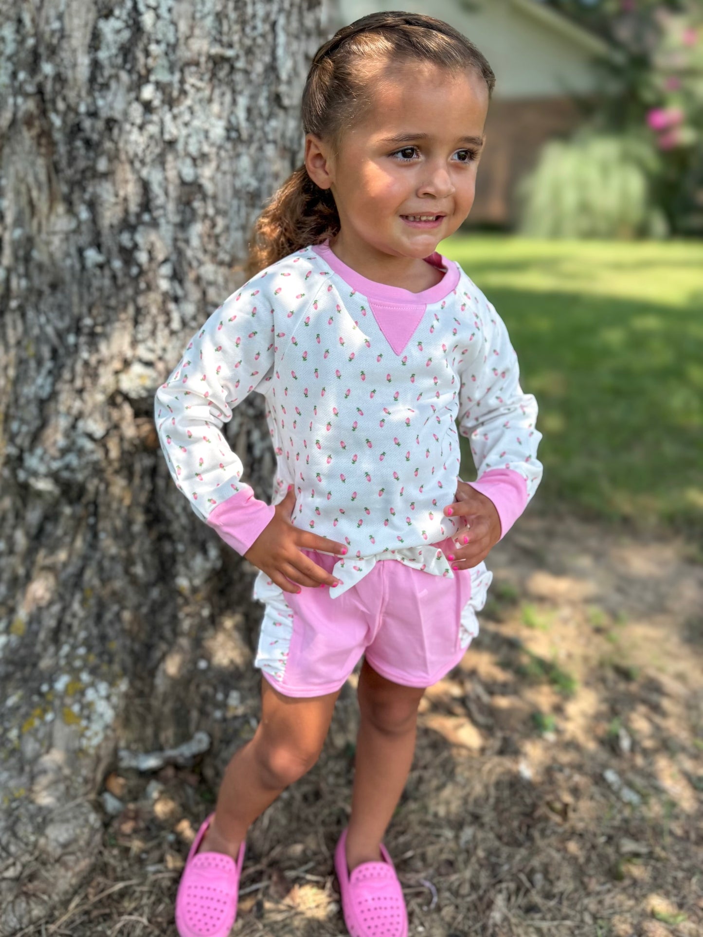 RTS: ROSEBUD PRINT | GIRLS CREWNECK SET