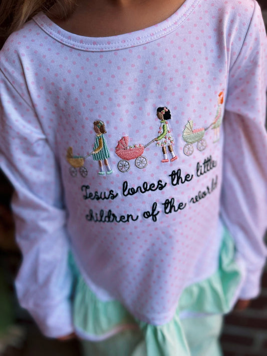 RTS: "LOVES THE LITTLE CHILDREN" GIRLS JOGGER SET