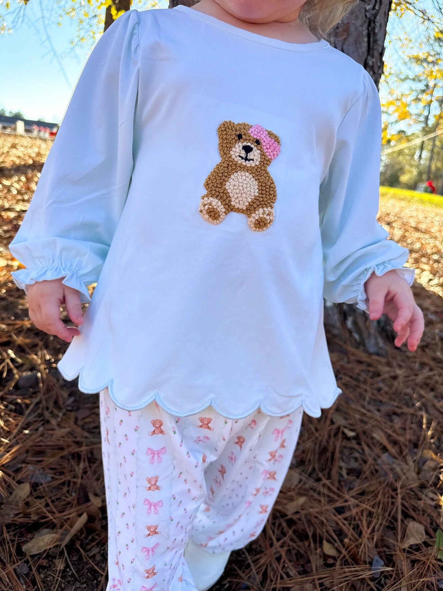 RTS: "BEARY SWEET" GIRLS BUBBLE PANTS SET