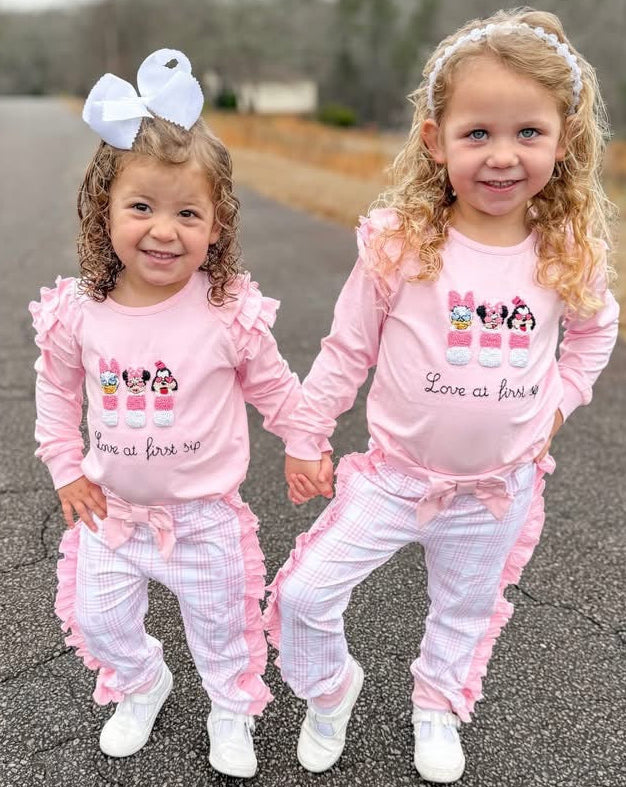 RTS: "LOVE AT FIRST SIP" GIRLS JOGGER SET