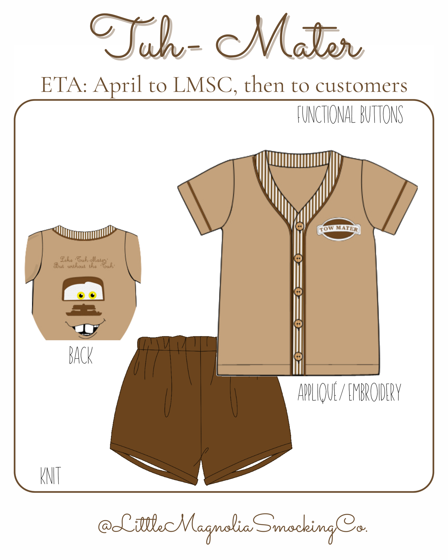 RTS: "TUH- MATER" BOYS SHORTS SET