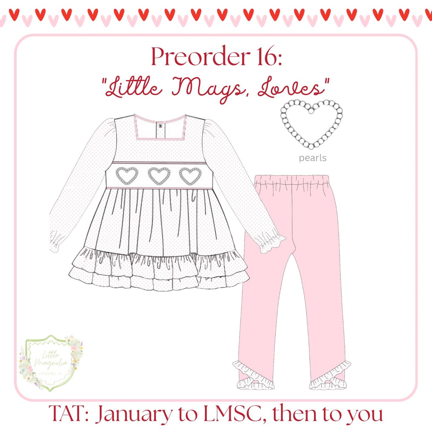 PO16: LITTLE MAGS, LOVES - "PEARLY GIRLY" GIRLS LEGGING SET *TAT: JANUARY*