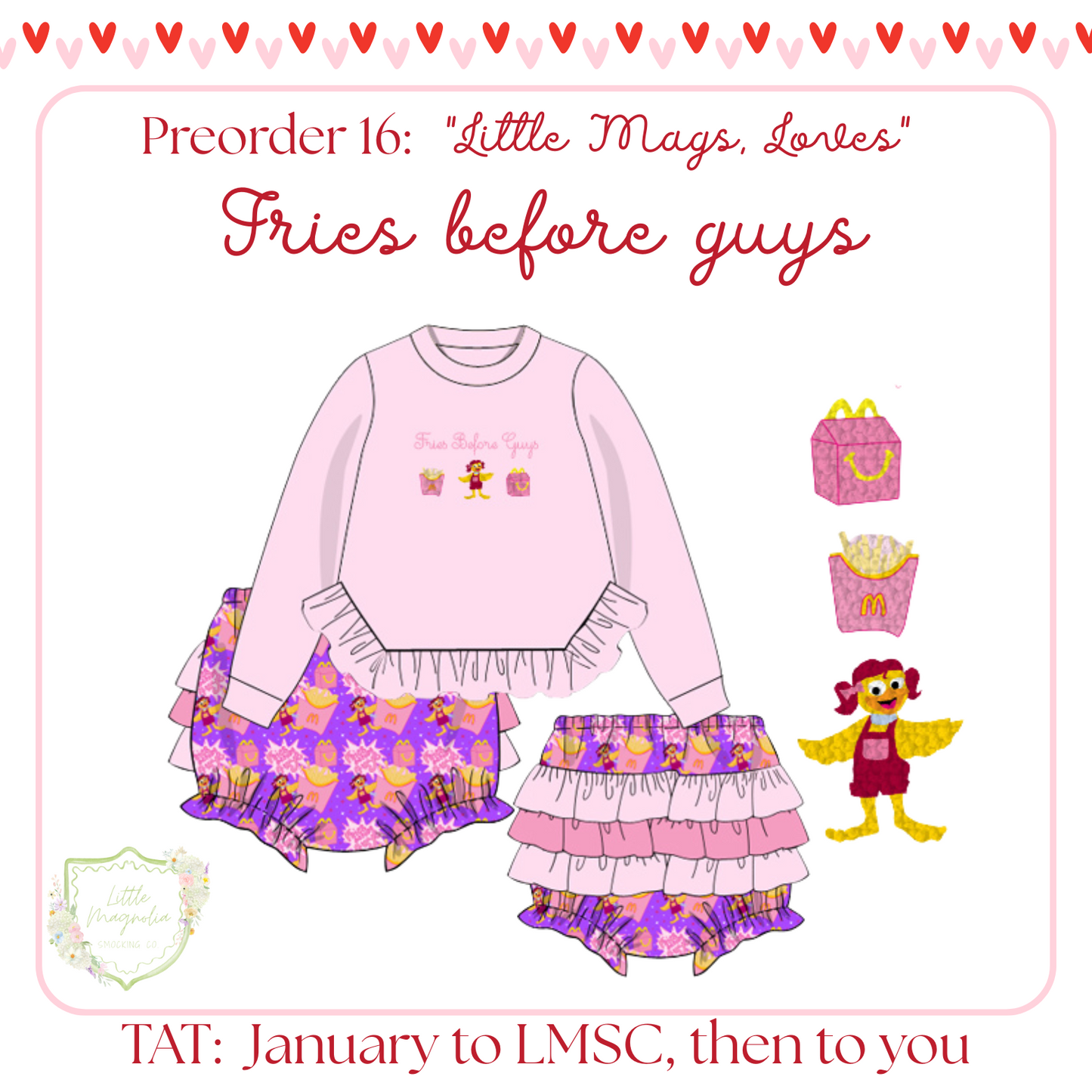 PO16: LITTLE MAGS, LOVES - "FREIS BEFORE GUYS" DIAPER SET *TAT: JANUARY*