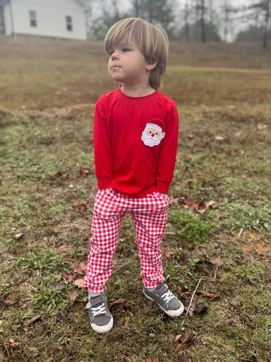 PO26: A VERY LITTLE MAGS CHRISTMAS - “SANTA POCKETS” BOYS JOGGER SET *TAT: NOVEMBER*