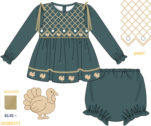 PO25: FALL Y’ALL - “HARVEST HEIRLOOM” GIRLS DIAPER SET *TAT: OCTOBER*