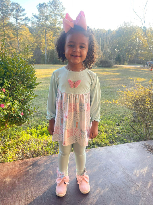 RTS: "PRUITT PATCHWORK" GIRLS LEGGING SET