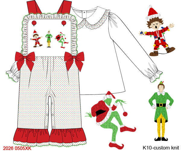 PO26: A VERY LITTLE MAGS CHRISTMAS - “CHRISTMAS CLASSICS” GIRLS ROMPER *TAT: NOVEMBER*