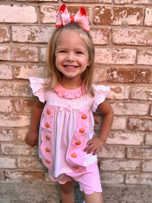 RTS: “CLASSIC PUMPKINS” - GIRLS SHORTS SET
