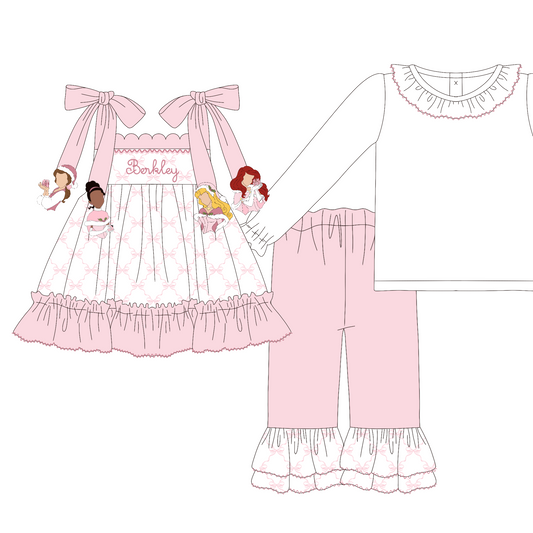 PO26: A VERY LITTLE MAGS CHRISTMAS - “A ROYAL CHRISTMAS” GIRLS PANTS SET *TAT: NOVEMBER*