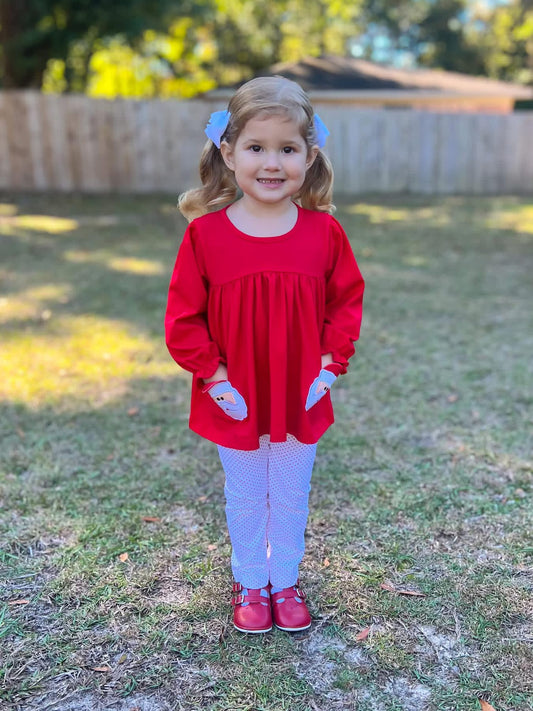 PO26: A VERY LITTLE MAGS CHRISTMAS - “SANTA POCKETS” GIRLS LEGGING SET *TAT: NOVEMBER*