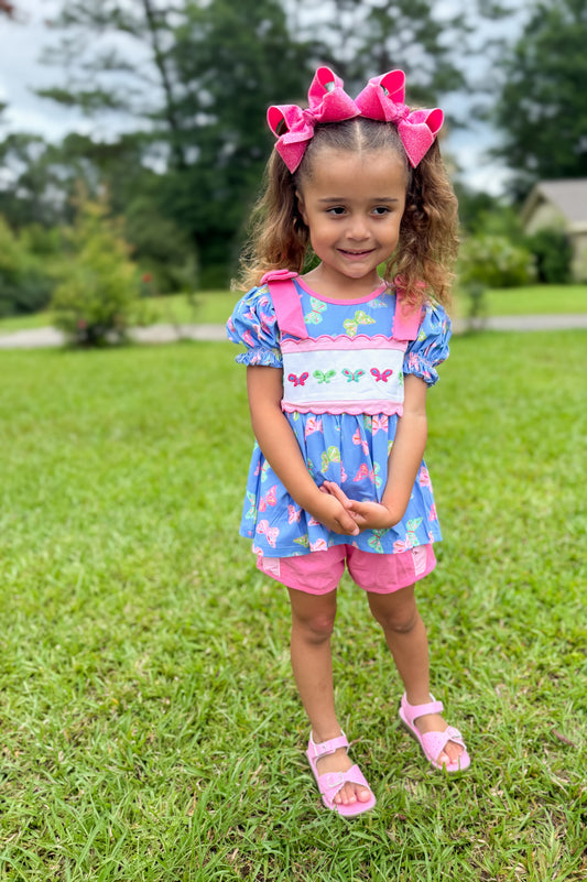 RTS: "BUTTERFLY BLUES" - GIRLS SHORTS SET