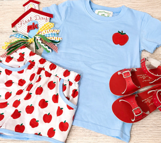 RTS: “A IS FOR APPLE” - BOYS SHORTS SET