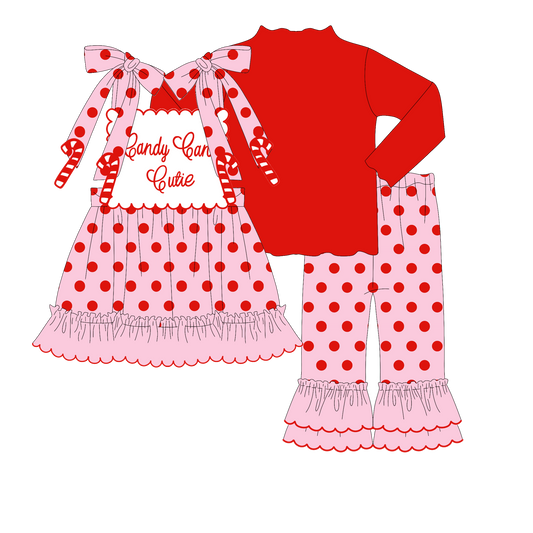 PO26: A VERY LITTLE MAGS CHRISTMAS - “CANDY CANE CUTIE” GIRLS PANTS SET *TAT: NOVEMBER*