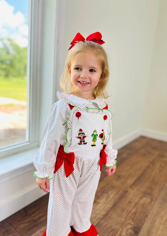 PO26: A VERY LITTLE MAGS CHRISTMAS - “CHRISTMAS CLASSICS” GIRLS ROMPER *TAT: NOVEMBER*