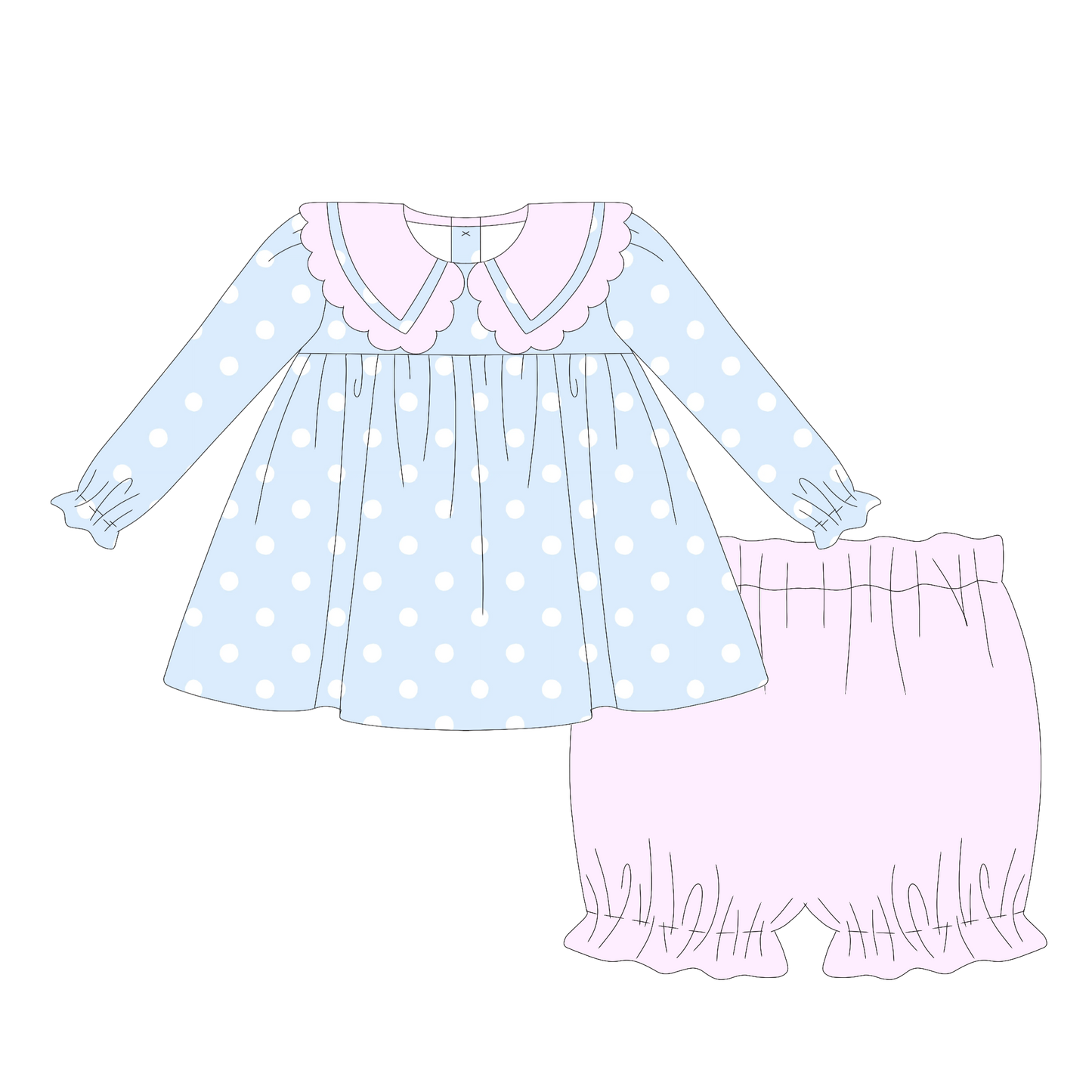 BUDGET WINTER BASICS: DOTTIE - GIRLS BLOOMER SET *TAT: DECEMBER*