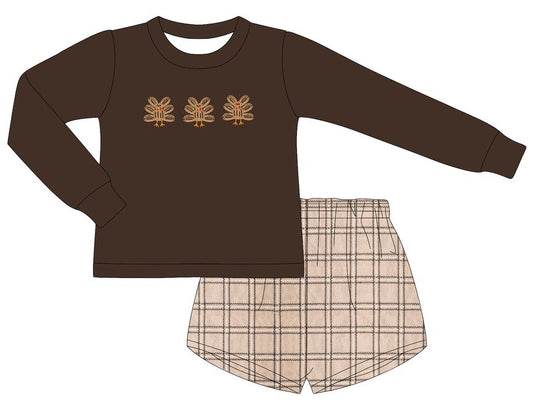 PO25: FALL Y’ALL - “GOBBLE GOBBLE” BOYS SHORTS SET *TAT: OCTOBER*