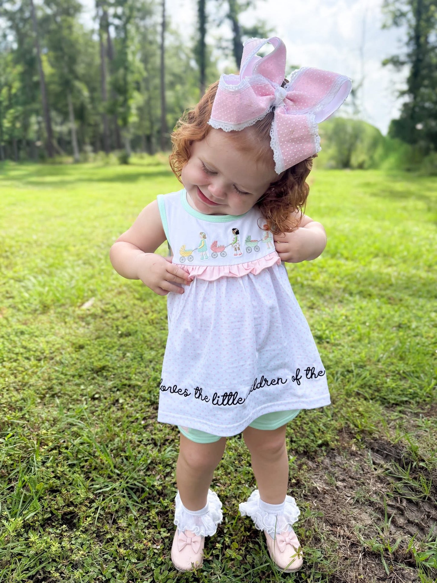 RTS: “JESUS LOVES THE LITTLE CHILDREN” - GIRLS SHORTS SET