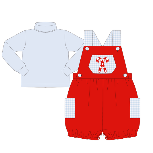 PO26: A VERY LITTLE MAGS CHRISTMAS - “CANDY CANE CUTIE” BOYS BUBBLE ROMPER *TAT: NOVEMBER*