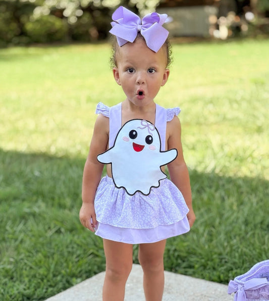 RTS: "BOO-TIFUL IN LILAC" GIRLS SUNSUIT