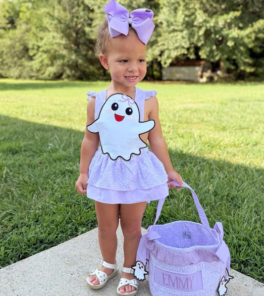 RTS: "BOO-TIFUL IN LILAC" GIRLS SUNSUIT