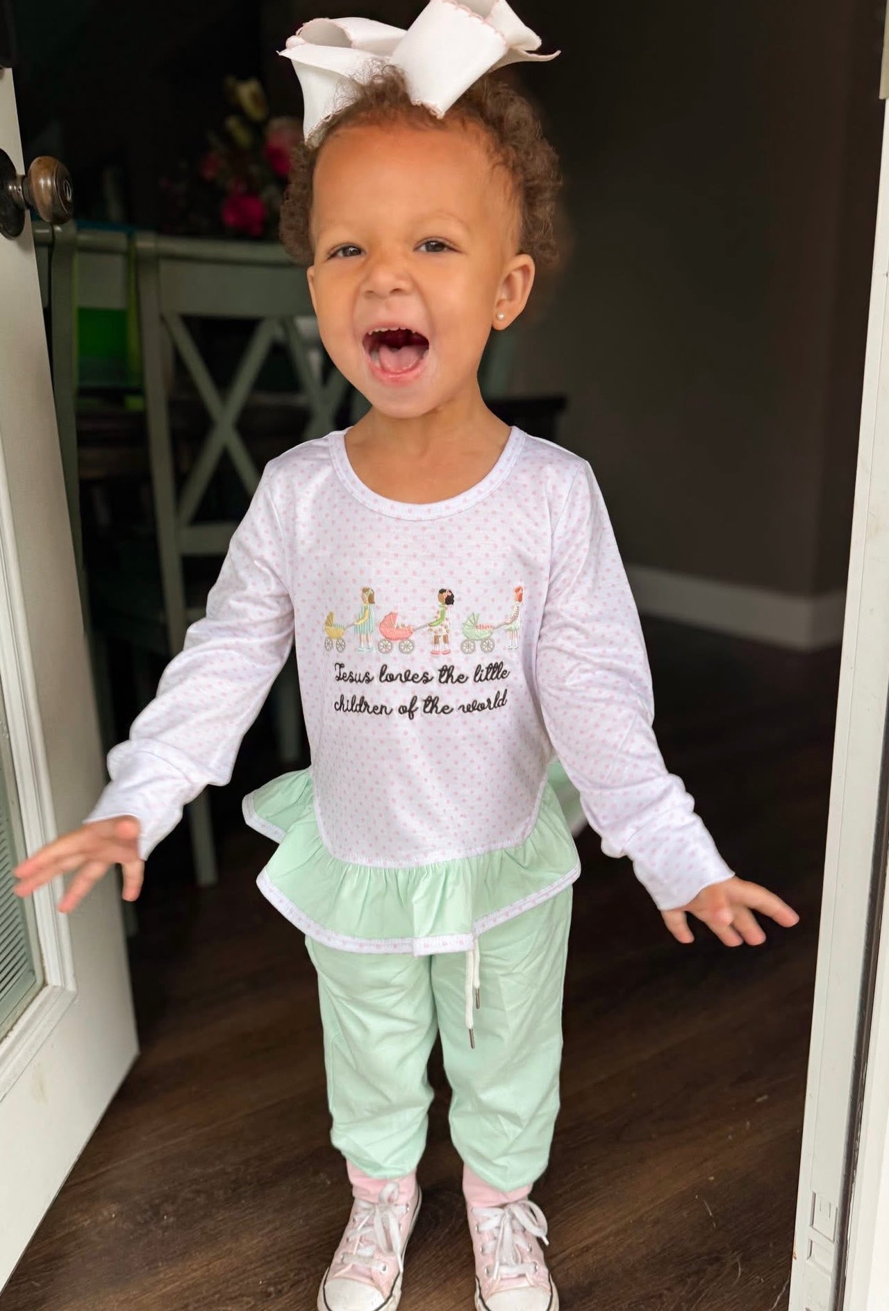 RTS: "LOVES THE LITTLE CHILDREN" GIRLS JOGGER SET