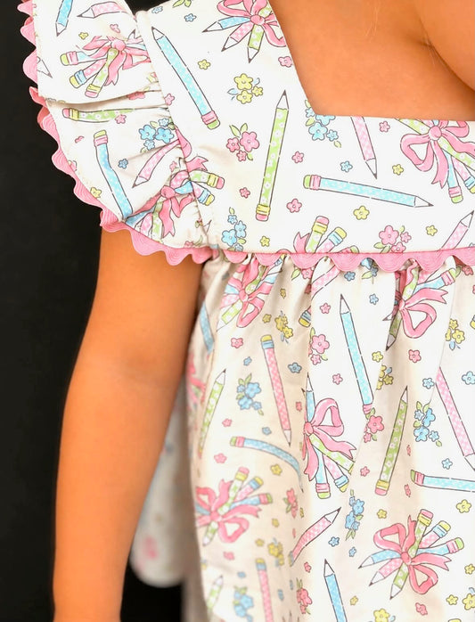 RTS: “PREPPY PENCILS” - GIRLS SHORTS SET