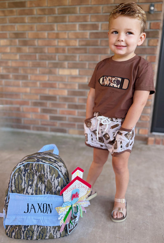RTS: “CAMO PENCIL” - BOYS SHORTS SET