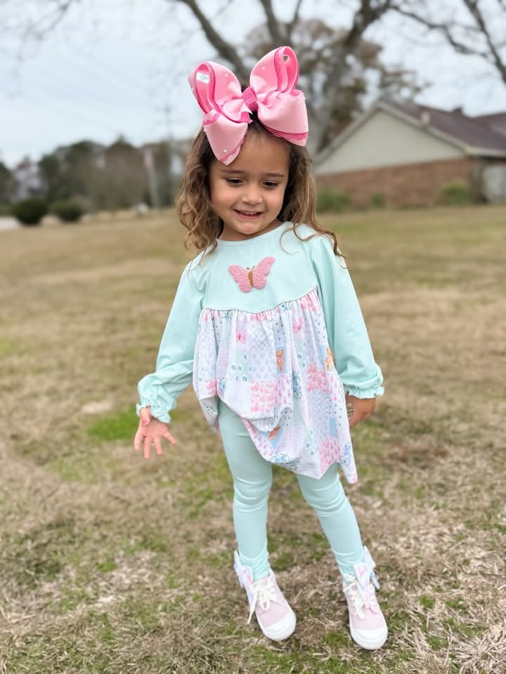 RTS: "PRUITT PATCHWORK" GIRLS LEGGING SET