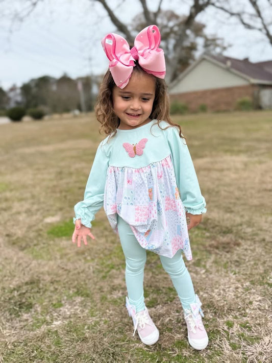 RTS: "PRUITT PATCHWORK" GIRLS LEGGING SET