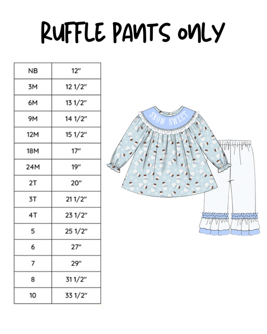 Ruffle Pants: SIZE CHART