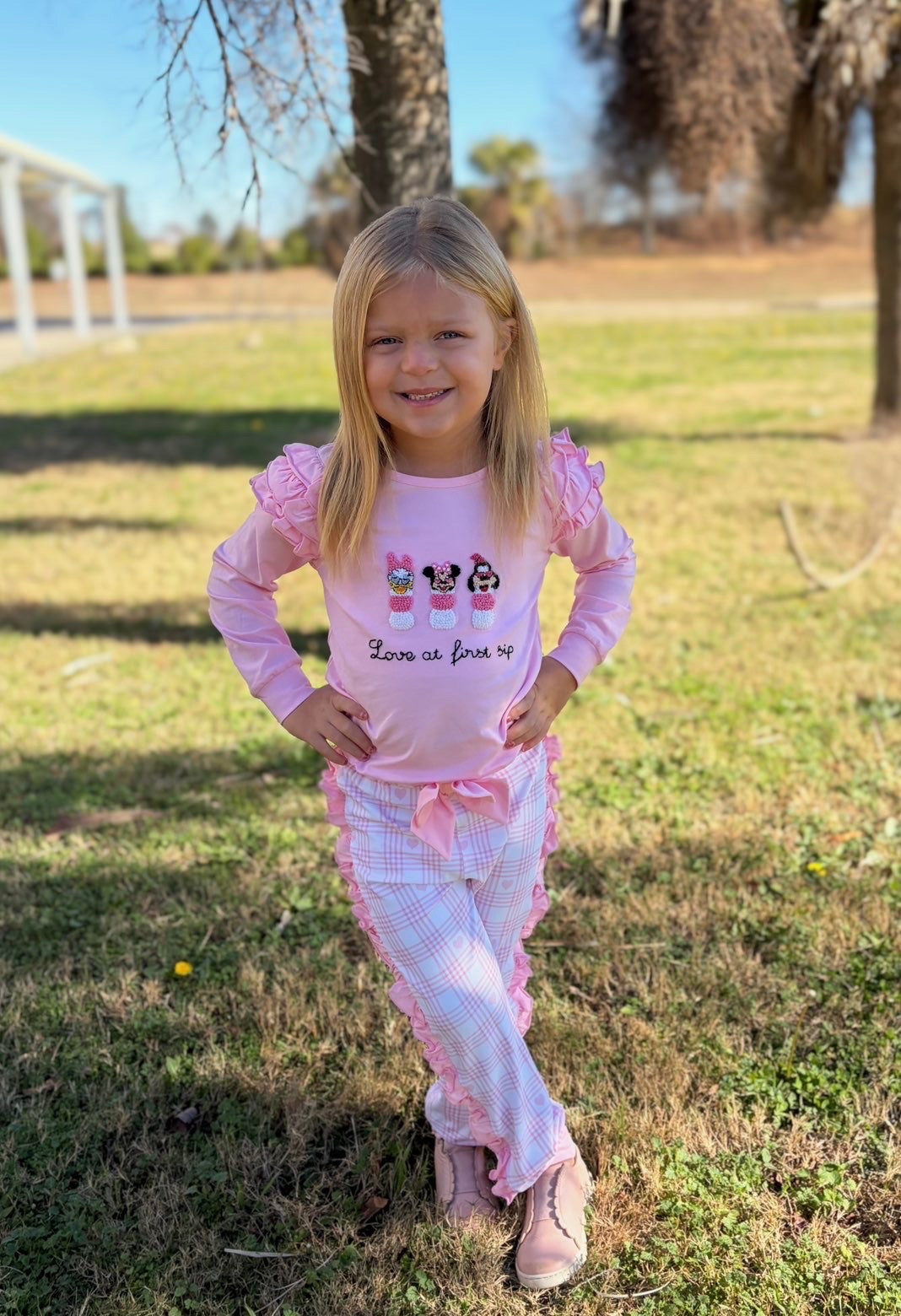 RTS: "LOVE AT FIRST SIP" GIRLS JOGGER SET