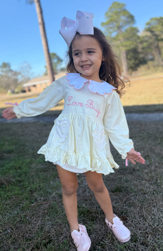 RTS: "FRILLY HEART POCKETS" GIRLS DIAPER SET