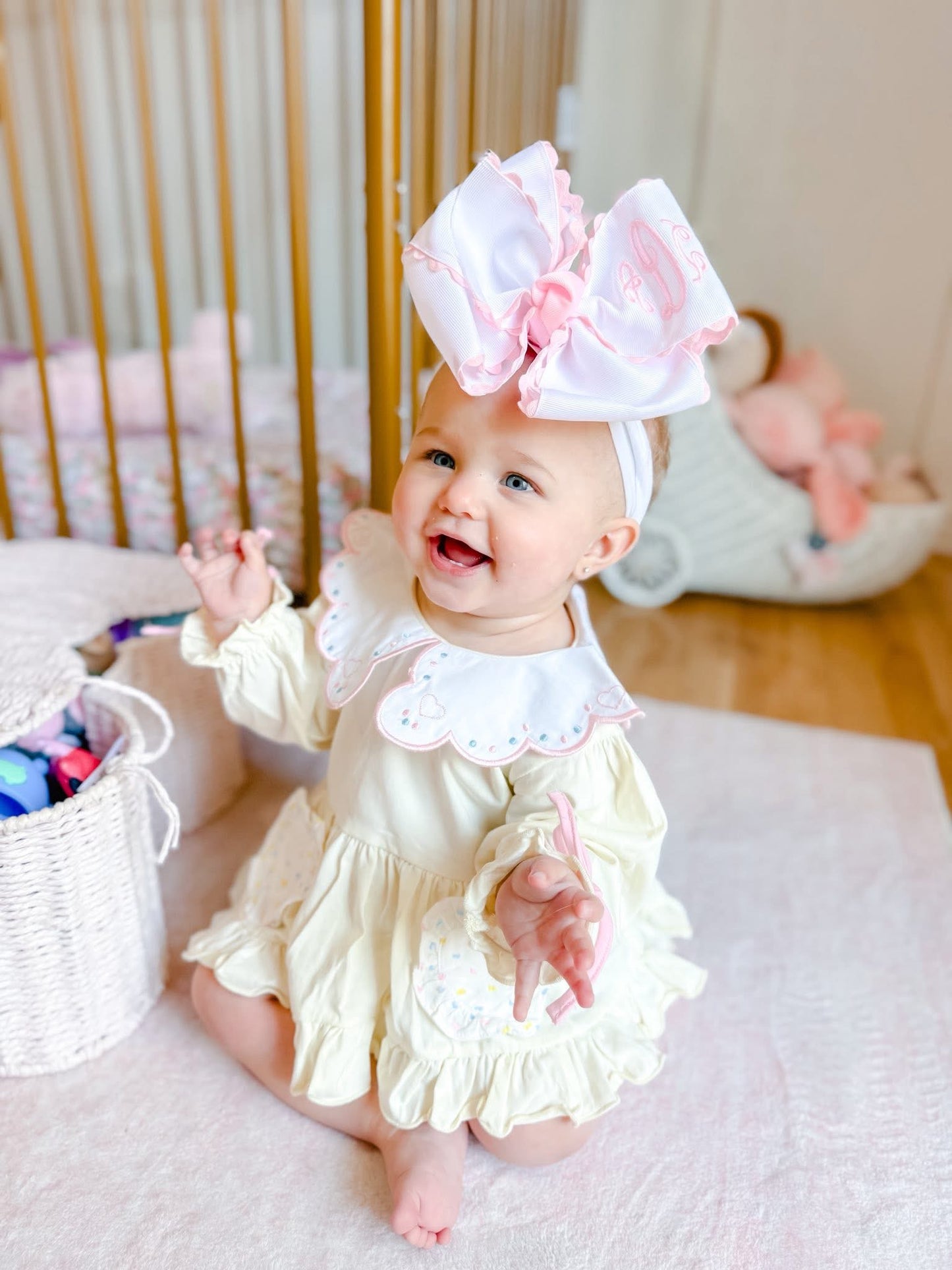 RTS: "FRILLY HEART POCKETS" GIRLS DIAPER SET