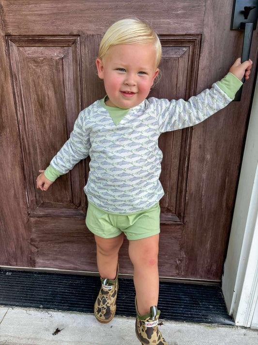 RTS: FISH PRINT | BOYS CREWNECK SET