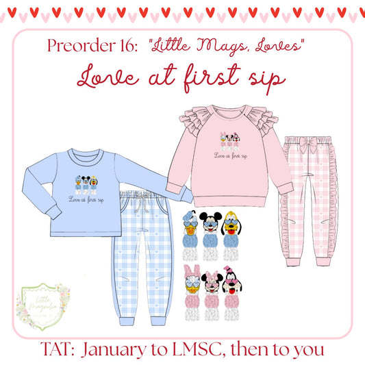 PO16: LITTLE MAGS, LOVES - "LOVE AT FIRST SIP" BOYS JOGGER SET *TAT: JANUARY*